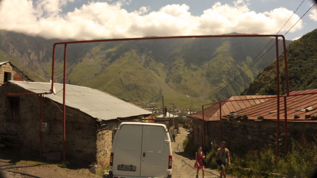 Départ de la rando pour le Mont Kazbek